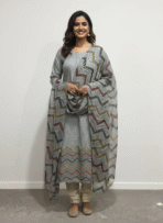 Maslin Shimmer Embroidered Suit Set | Punjabi Threads