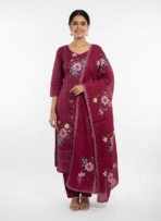 Jamm Cotton Magenta Floral Printed Suit Set - Elegant Floral Ethnic Wear