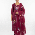Jamm Cotton Magenta Floral Printed Suit Set - Elegant Floral Ethnic Wear