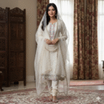 cream Punjabi suit Australia embroidered
