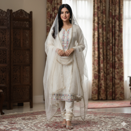 cream Punjabi suit Australia embroidered
