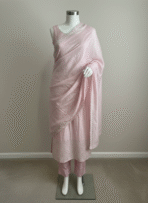 blush pink embroidered suit set