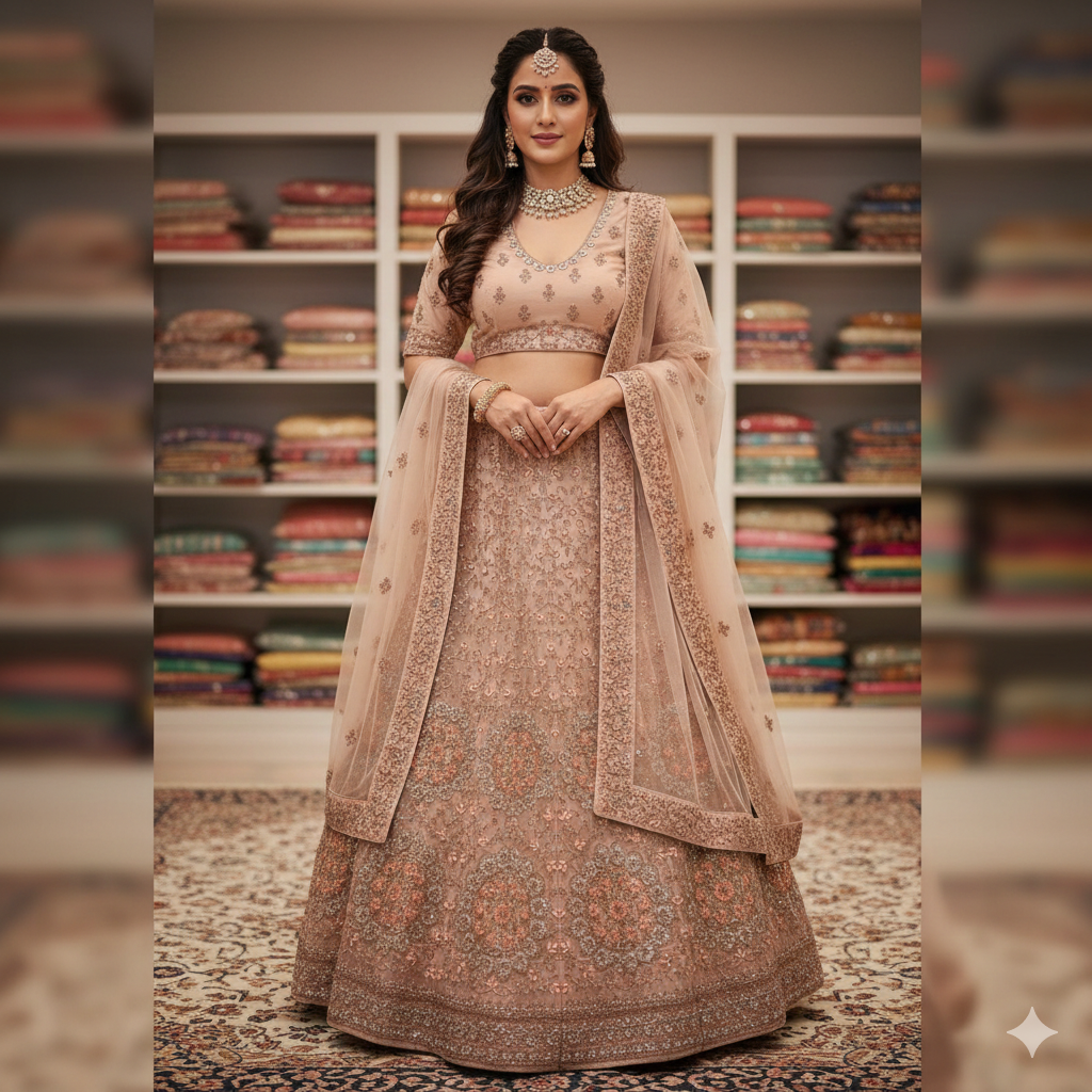 Designer Embroidered Lehenga with Unstitched Blouse Designer Embroidered Lehenga with Unstitched Blouse
