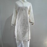 White Chikankari Kurta Set Cotton | Punjabi Threads
