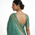 Back view of pure Banarasi silk saree with rich pallu