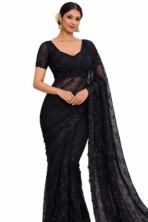 Black Bead Work Saree Designer Party Wear Australia