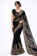 Elegant Black Georgette Saree for Parties in Australia
