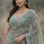 pure chinon saree