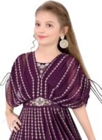 maroon anarkali suit front view