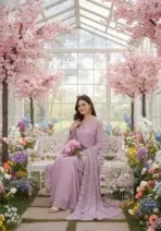 Lavender Embroidered Sharara Suit - Punjabi Threads product image 2