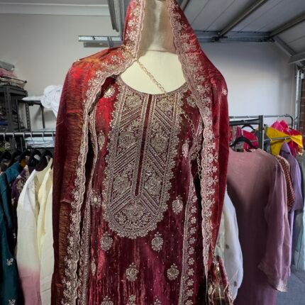 Maroon Readymade Sharara Suit - Punjabi Threads product image 2