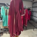 Designer maroon and green ethnic suit for women wedding and party wear Australia