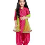 Girls Pink Patiala Suit Australia | Kids Ethnic Wear