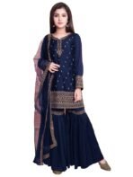 Kids Navy Blue Sharara Suit Australia | Party Wear