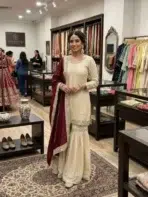 Cream Sharara Suit - Punjabi Threads product image 1