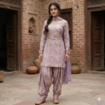 Lavender Floral Punjabi Suit - Punjabi Threads product image 1
