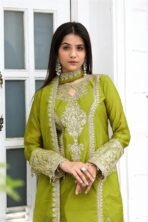 Lime Green Readymade Dress - Punjabi Threads product image 2