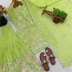 Lime Green Sharara Suit - Punjabi Threads product image 1