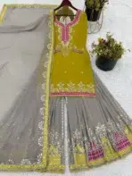 Lime Green Sharara Suit - Punjabi Threads product image 1