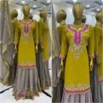 Lime Green Sharara Suit - Punjabi Threads product image 2