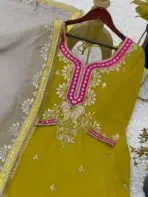 Lime Green Sharara Suit - Punjabi Threads product image 6