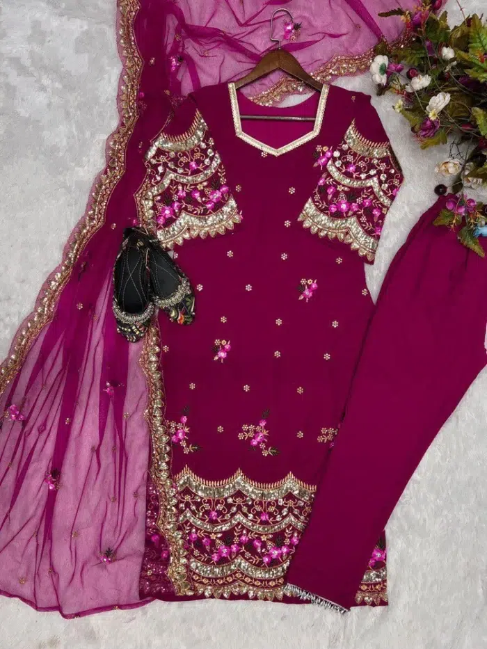 Magenta Readymade Suit - Punjabi Threads product image 2
