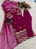 Magenta Readymade Suit - Punjabi Threads product image 4