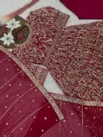 Maroon Anarkali Readymade Dress - Punjabi Threads product image 4