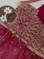 Maroon Anarkali Readymade Dress - Punjabi Threads product image 5