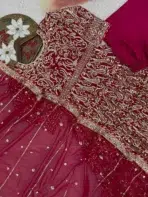 Maroon Anarkali Readymade Dress - Punjabi Threads product image 7