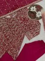 Maroon Anarkali Readymade Dress - Punjabi Threads product image 8