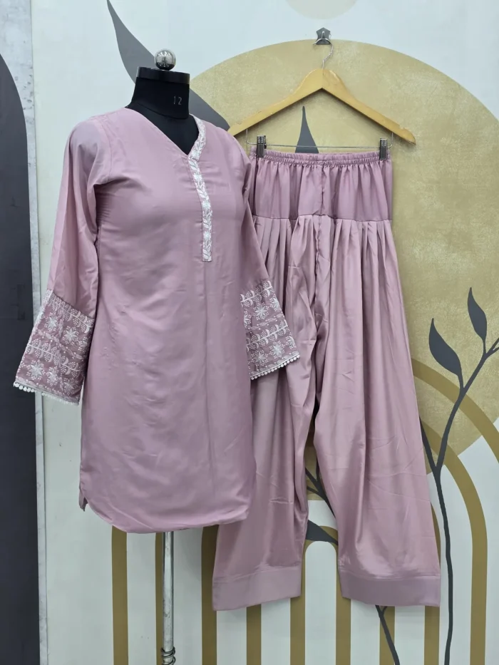 Mauve Pink Readymade Dress - Punjabi Threads product image 5
