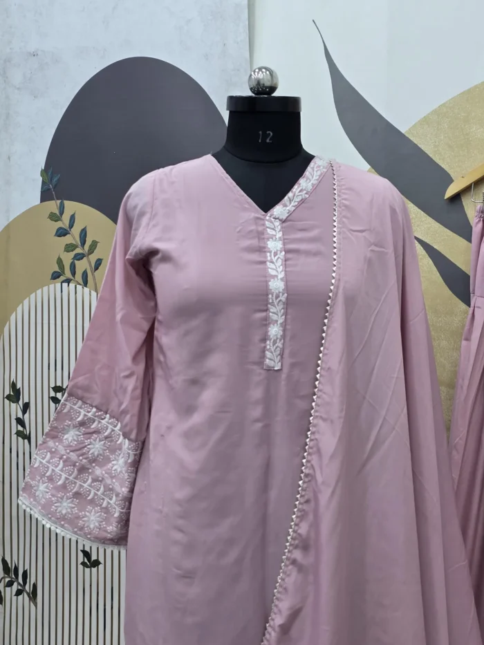 Mauve Pink Readymade Dress - Punjabi Threads product image 7