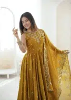 Mustard Yellow Anarkali Suit - Punjabi Threads product image 4