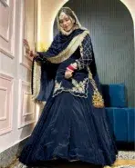 Navy Blue Designer Sharara Suit - Punjabi Threads product image 1
