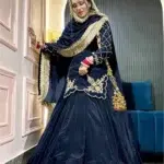 Navy Blue Designer Sharara Suit - Punjabi Threads product image 1