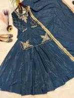 Navy Blue Designer Sharara Suit - Punjabi Threads product image 5