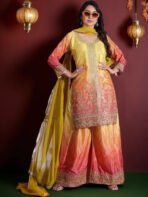 Ombre Bandhani Sharara Suit - Punjabi Threads product image 2