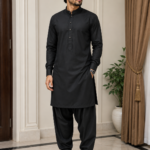 Pakistani Salwar Kameez Black - Punjabi Threads product image 1