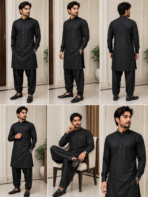 Pakistani Salwar Kameez Black - Punjabi Threads product image 2