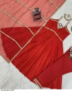 Red Sequin Anarkali Dress - Punjabi Threads product image 3