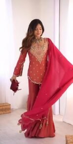 Red Sharara Suit - Punjabi Threads product image 1