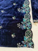 Royal Blue Velvet Salwar Kameez - Punjabi Threads product image 3
