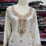 Designer Ivory Rust Sharara Suit - Punjabi Threads product image 2