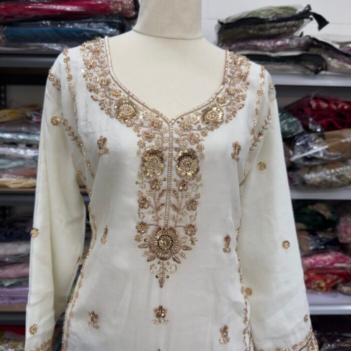 Designer Ivory Rust Sharara Suit - Punjabi Threads product image 2