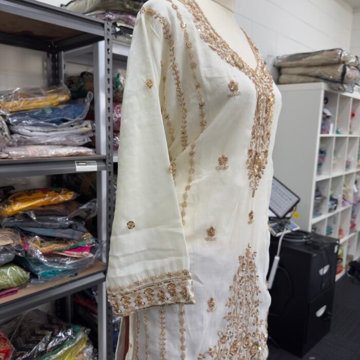 Designer Ivory Rust Sharara Suit - Punjabi Threads product image 3