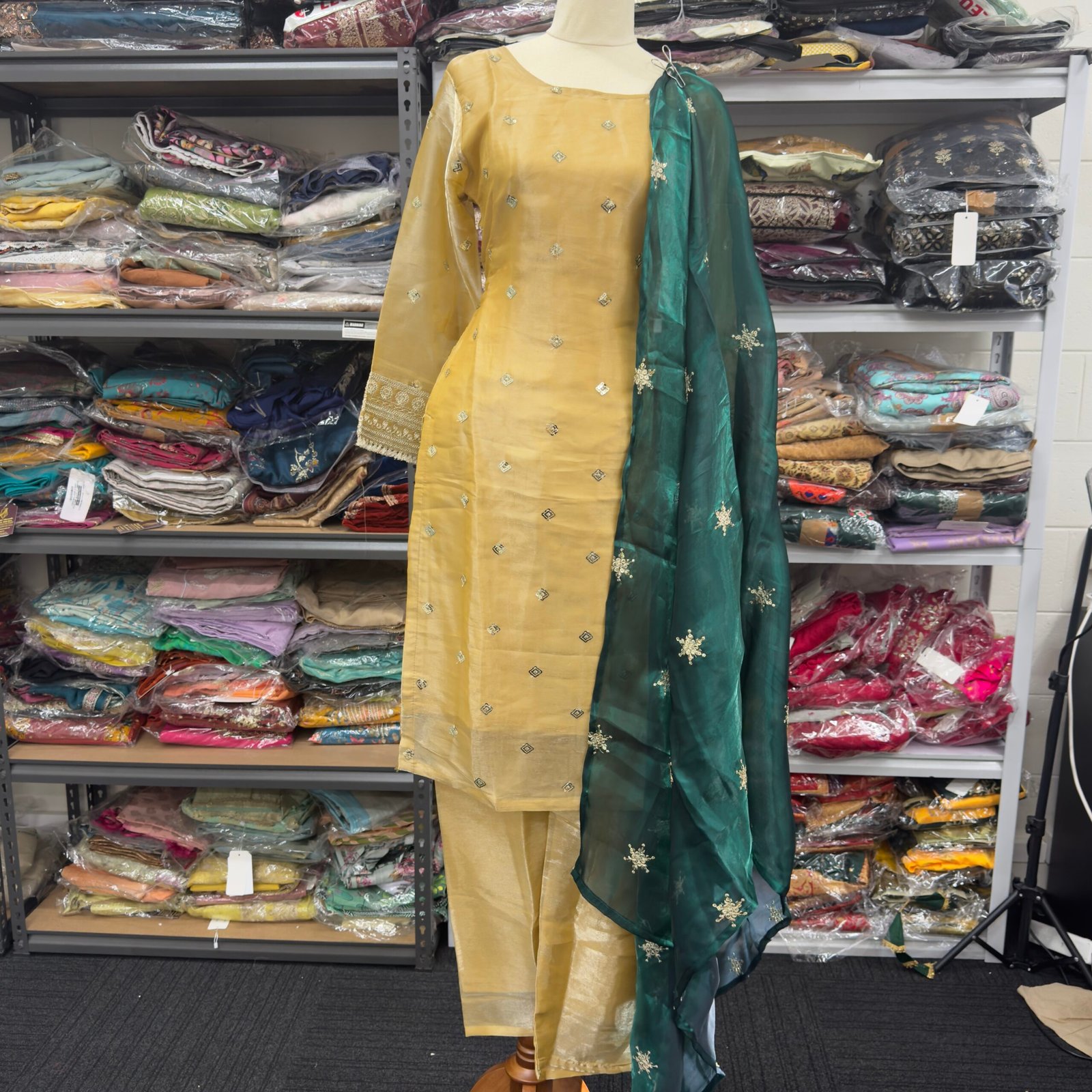 Golden Glow Silk Suit Set image 1 Golden Glow Silk Suit Set - Punjabi Threads product image 1