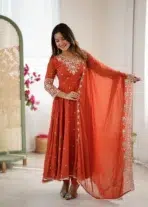 Amber Glow Embroidered Anarkali Suit - Punjabi Threads product image 1