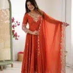 Amber Glow Embroidered Anarkali Suit - Punjabi Threads product image 1