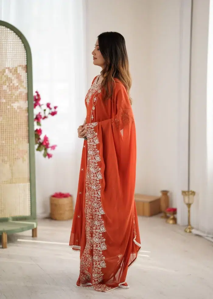 Amber Glow Embroidered Anarkali Suit - Punjabi Threads product image 2